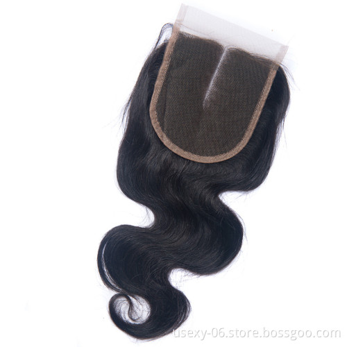Cheapest Vendors 100 Unprocessed Original Human Hair Lace Frontal Natural Color Lace Closure